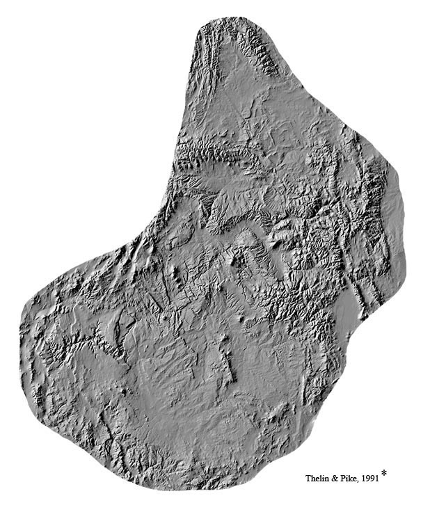 Colorado Plateau hill shade map
